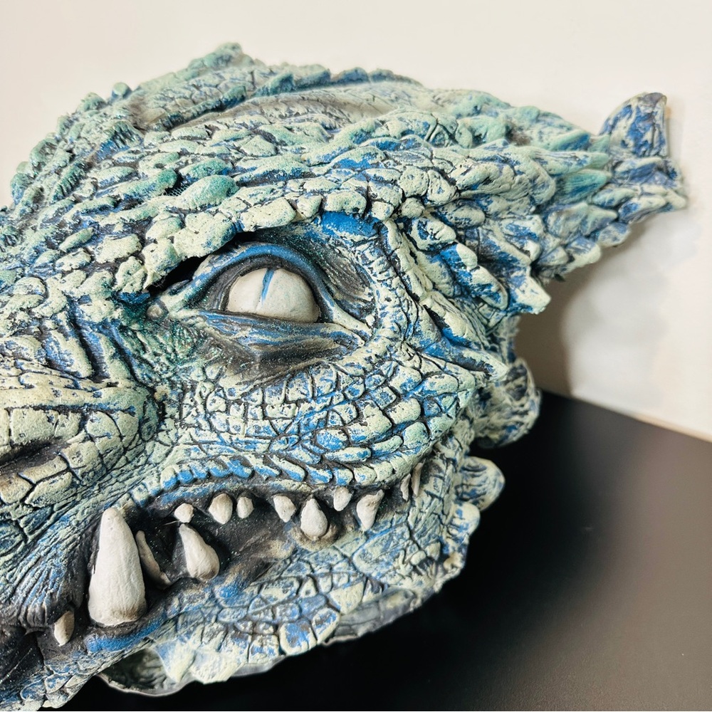 WINTER ARCTIC DRAGON COSTUME FANTASY SERPENTINE COSPLAY MASK Game of Thrones Blu - Picture 3 of 9